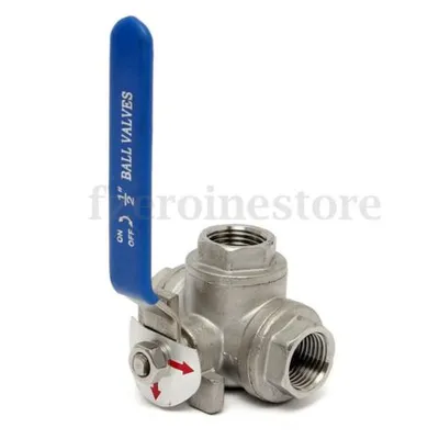 Produktbild von DN15 1/2" 3 Wege Kugelhahn mit T-Bohrung Ventil Kugelventil Umschaltventil Industriequalität