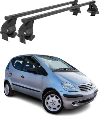 Image de Barres Transversales Menabo pour Mercedes Classe A W168 1997-2004 Noir