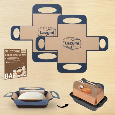 2er-Pack Silikon-Brotbackformen-Einlagen, 1 lb, dunkelgrau