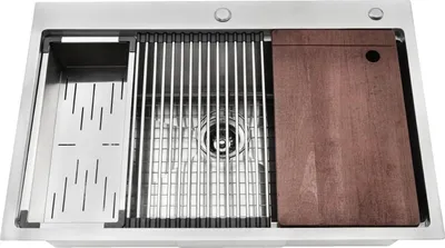 Produktbild von Küchenspüle - Einbauspüle - Edelstahl 304 - Einzelbecken - Rechteckig - 1 Loch - Gebürstete Oberfläche - Ohne Armatur - Silber