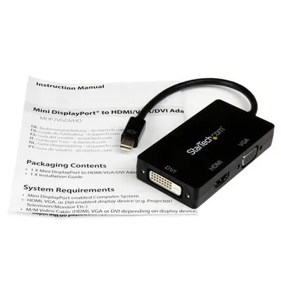 Obrázek produktu pro StarTech.com MDP2VGDVHD, 0,15 m, Mini DisplayPort, DVI-D + VGA (D-Sub) + HDMI, Samec, Samice, Přímý