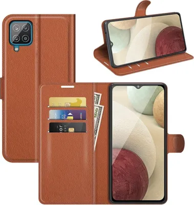 Produktbild von König Design Hülle kompatibel mit Samsung Galaxy A22 4G Kunstleder Handyhülle - Handy Case Braun