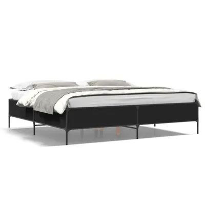 Immagine prodotto di vidaXL Struttura letto nera 200x200 cm in legno e metallo