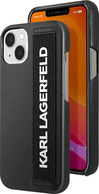 Produktbild von Karl Lagerfeld, Schutzhülle Elastic Strap Apple iPhone 13, Schwarz