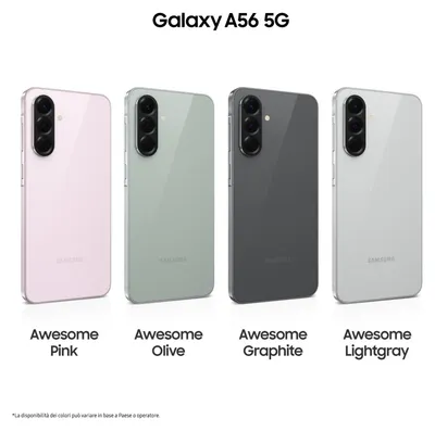 Immagine prodotto di Samsung Galaxy A56, 17 cm (6,7"), 8 GB, 256 GB, 50 MP, Android 15, Grigio chiaro