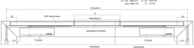 Produktbild von Türschließer TS 5000 ISM | Größe EN 2-6 , 2 Flügel | mit Gleitschiene, silber
