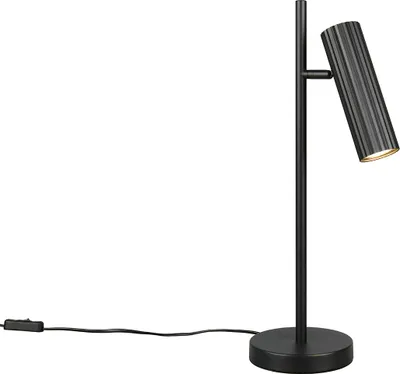 Produktbild von Große LED Tischlampe mit schwenkbarem Spot Schwarz, Schreibtischlampe Leselampe