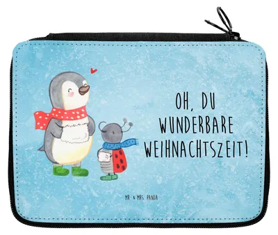 Produktbild von Mr. & Mrs. Panda Mäppchen Smörle Winterzeit - Eisblau - Geschenk, Weihnachtsgruß, Stifte Etui, Weihnachten, Stifteetui, Schlampermäppchen, Bleistiftetui, Weihnachtszeit