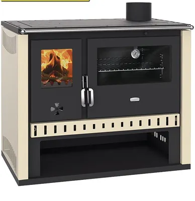 Produktbild von Prity GT FS S – Holzherd, Stahlbackofen, Stahlkochplatte, 15 kW, Ivory Links