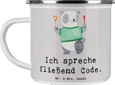 Produktbild von Mr. & Mrs. Panda Pott Code Meister - Grau Pastell - Geschenk, Berufsleben, Haferl, Teetasse, Softwareentwickler, Berufsprodukte, Berufe, Blechtasse, Programmierer, Beruf