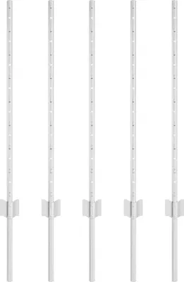 Image de vidaXL Poteaux de clôture 5 pcs argent 80 cm acier