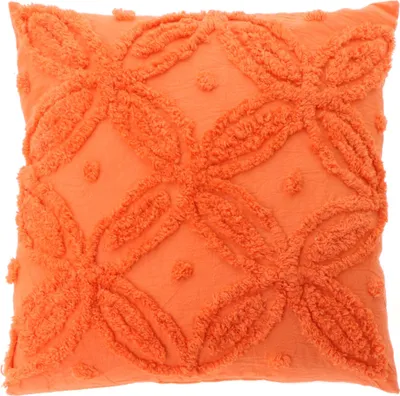 Productafbeelding van Decoratieve kussensloop Yaron met een reliëfpatroon, oranje