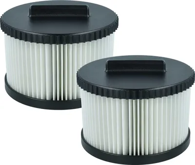 Produktbild von vhbw 2x Staubsaugerfilter kompatibel mit Dewalt DWV010 Typ 2, DWV012 Typ 2, DWV902M/L Typ 2, DWV900/01L Staubsauger - HEPA-Filter Schwarz Weiß