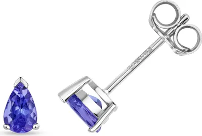 Produktbild von 9 Karat (375) Weißgold Damen - Paar Ohrstecker mit Tansanit - 6mm*3mm; TRS3162