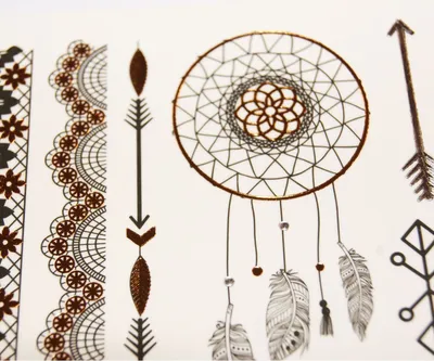 Produktbild von Temporäre Tattoos - Boho Motive - Vergoldung