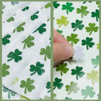 3600 Stück Kleeblatt Aufkleber für St. Patrick's Day, Selbstklebende Etiketten für Partys und kreative Dekoration, 50 Blätter