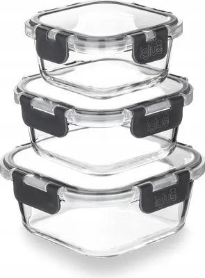 Produktbild von Glas Vorratsdosen Set 3 Stück Quadratisch Borosilikatglas