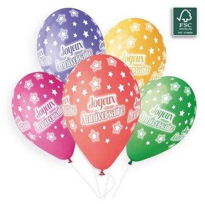 Immagine prodotto di Kim'Play Confezione da 5 palloncini gonfiabili buon compleanno