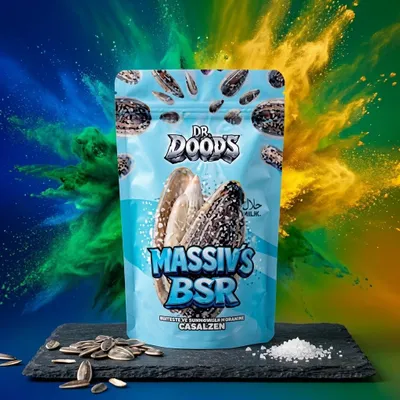 Produktbild von Dr. Doods Massiv's BSR Sonnenblumenkerne Gesalzen 100 g – Geröstete Sonnenblumenkerne + Heartforcards Versandschutz