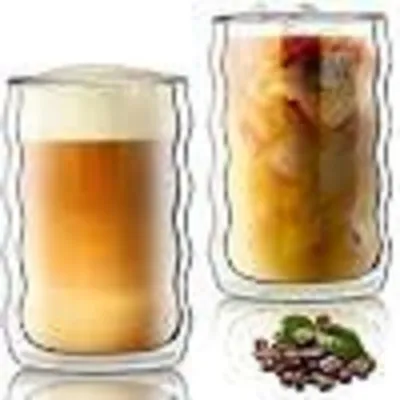 Produktbild von Latte Macchiato Gläser Doppelwandig 430ml 2er Set Borosilikatglas Thermogläser