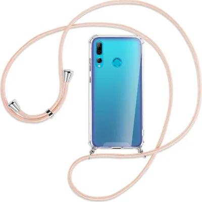Produktbild von Handykette Backcover-Schutzhülle mit Band (Metall silberfarben) für Huawei P Smart Plus 2019 - rose peach
