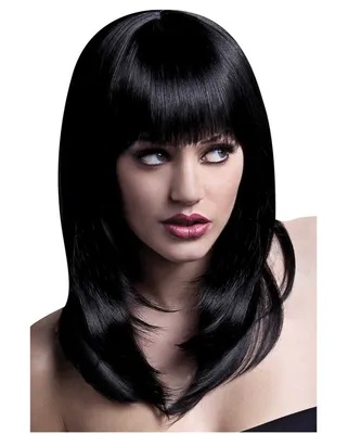 Produktbild von Mittellange Damenperücke Tanja mit Pony Schwarz