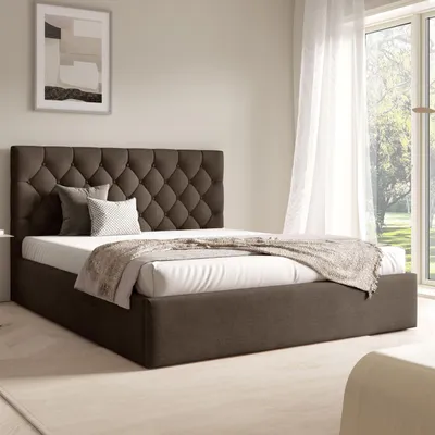 Produktbild von FURNISTAR Polster BEA IV mit kasten| 160x200|Doppel mit Stauraum und Lattenrost|Boxspring-Optik|ohne Matratze|Schlafzimmer - Braun
