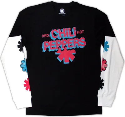 Image de Red Hot Chilli Peppers - T-shirt unie homme/femme, laminé, manches longues RO14358 (L) (Noir)