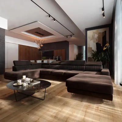 Produktbild von Masseno Ecksofa GAIAN mit Schlaffunktion U-Form, Sofa mit Bettkasten, Wohnzimmersofa, Couch, Soffa, Bettsofa, Couchgarnitur- Braun, MONOLITH 29
