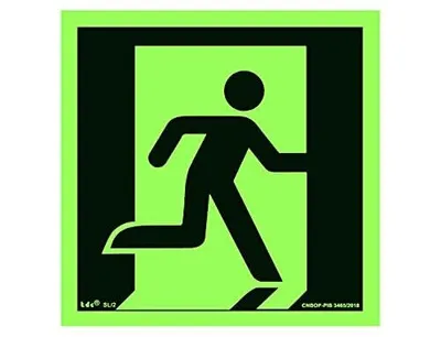 Immagine prodotto di notlok Safety Work - 1x - Cartello di evacuazione - uscita di emergenza a destra - 15x15cm | foglio in PVC + nastro in schiuma | cartello di uscita di emergenza fotoluminescente