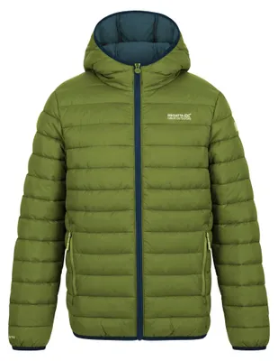Imagen del producto de Regatta - Chaqueta acolchada con capucha para niños, modelo "Marizion", RG9018 (talla 170-176), color "Goldzypresse/Aviatorblau"