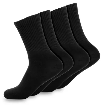 Obrázek produktu pro Baesics, tenisové ponožky, velikost 35-38, černé, 4 páry, uni, ponožky s vyšší manžetou