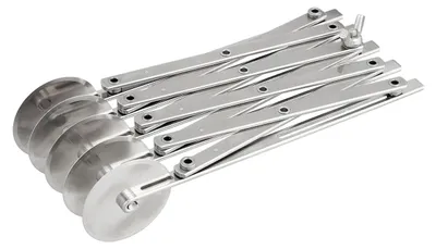 Image de Coupe-pâte 22,5 cm, 5 roulettes lisses, acier inoxydable