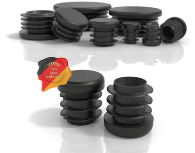 Produktbild von PD® Lamellenstopfen Rund 22mm Rundrohr - Endkappen Schwarz | 20 Stück