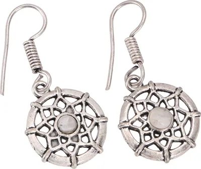 Produktbild von Tribalohrringe aus Messing, Ethnoohrringe - Rosenquarz/silber, Silber-Farben, Ohrringe + Ohrstecker Modeschmuck