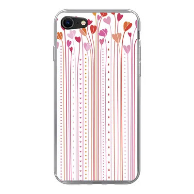 Produktbild von MuchoWow® Handyhülle Schutzhülle Hülle für iPhone SE 2020 Eine Illustration der wachsenden Herzen Silikon Softcase Handy Hülle - Kartenbesitzer