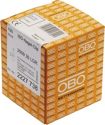 Obrázok produktu pre OBO 200935LGR ISO spona na kábel 9 mm sivá 100 kusov 2227738