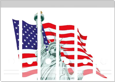Produktbild von Wallario Ordnerrücken Sticker, selbstklebend für breite Ordner, 6 Stück, Motiv Freiheitsstatue USA