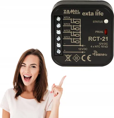 Productafbeelding van 4-kanaals draadloze temperatuursensor RCT-21, Zamel Exta Life, geschikt voor slimme woningen