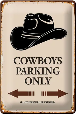 Produktbild von Blechschild Spruch 20x30cm Cowboys parking only