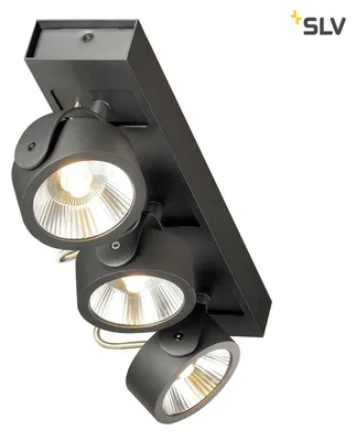 Produktbild von SLV 1000131 KALU LED 3 Wand- und Deckenleuchte schwarz 3000K 60°