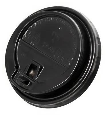 Produktbild von 500x Domdeckel mit Verschlußklappe schwarz für Pappbecher COFFEE TO GO 90mm Ø