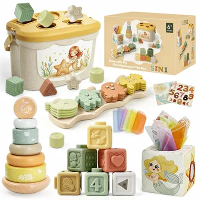 Produktbild von Montessori Spielzeug ab 6 Monate 5 in 1 Motorikspielzeug ab 6 9 12 Monate