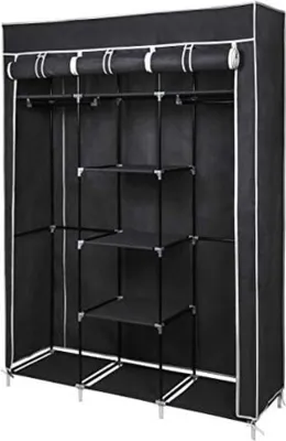 Produktbild von Famanu Kleiderständer mit Abdeckung - Mobiler Kleiderschrank - Schwarz - 150 cm x 45 cm x 175 cm