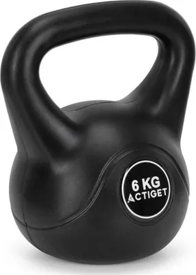 Immagine prodotto di ACTIGET Kettlebell per allenamento, manubrio da 6 kg, kettlebell da allenamento in ABS, palla nera