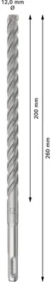 Image de Bosch PRO SDS plus-5X foret marteau perforateur 12 x 200 x 260 mm - 2608833907