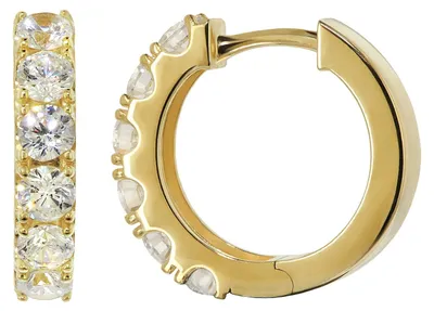 Immagine prodotto di trendor 21847 Orecchini da donna a cerchio con zirconi, argento 925 placcato oro, ⌀ 16 mm