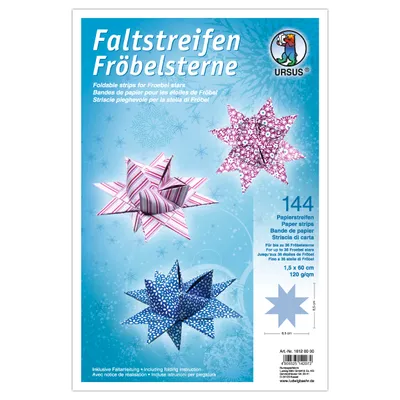 Produktbild von URSUS Faltpapierstreifen für Fröbelsterne, pink/blau/weiß