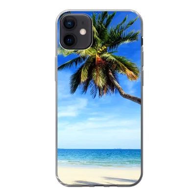 Produktbild von MuchoWow® Handyhülle Schutzhülle Hülle für iPhone 12 mini Palmen - Strand - Meer Silikon Softcase Handy Hülle - Bild