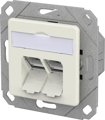 Produktbild von METZ CONNECT E-DAT C6A LSA++ Dose, 2 Port, UPk, reinweiß